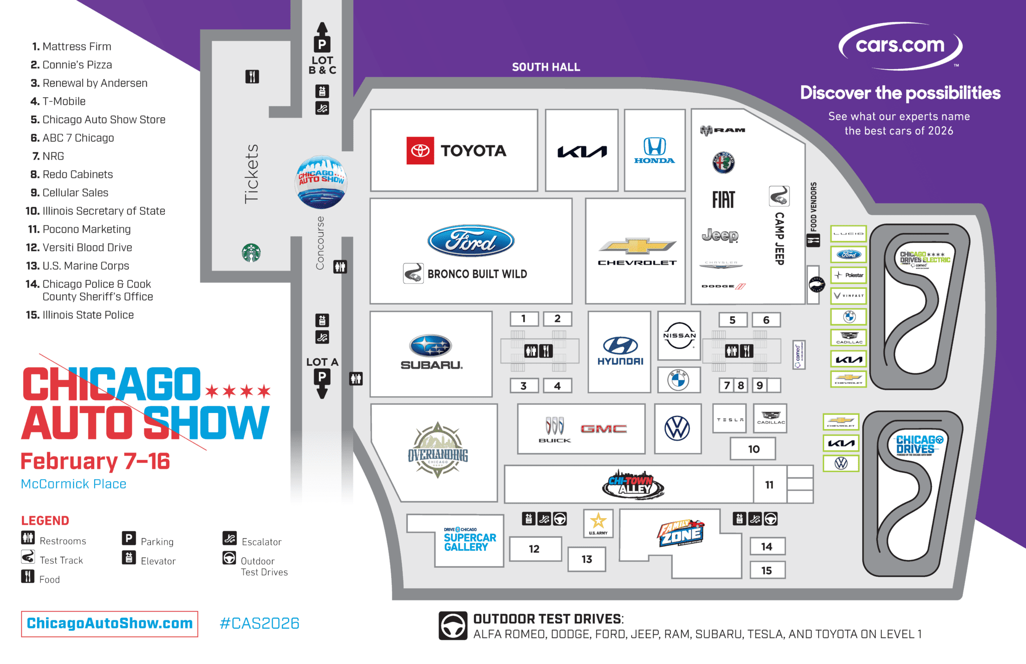 2026 Chicago Auto Show floor map